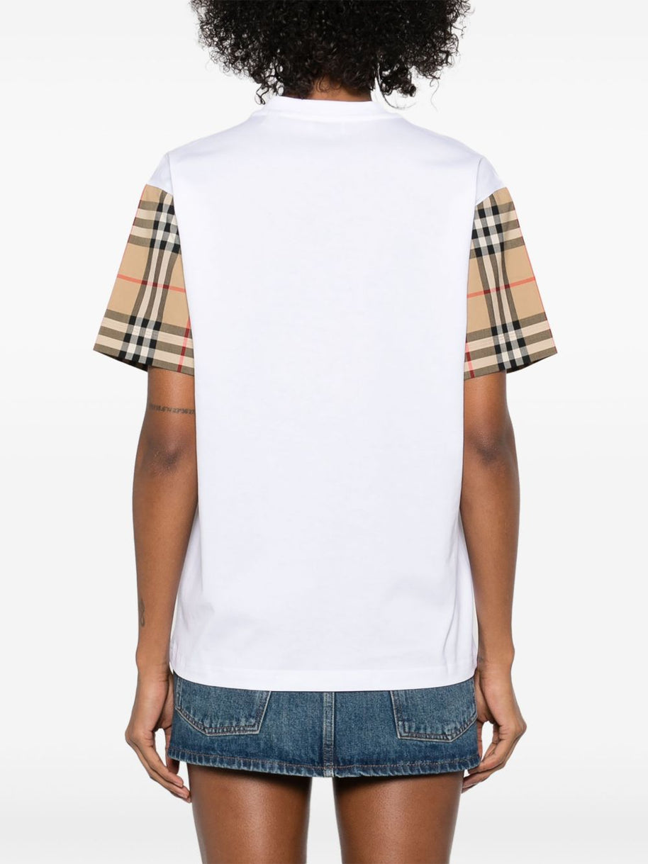 Burberry Check Cotton T-shirt In White
