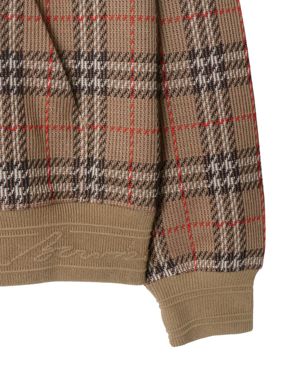 Burberry Check Cotton Hoodie - Beige