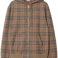 Burberry Check Cotton Hoodie - Beige