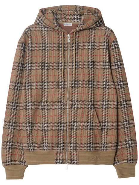 Burberry Check Cotton Hoodie - Beige