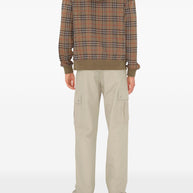 Burberry Check Cotton Hoodie - Beige