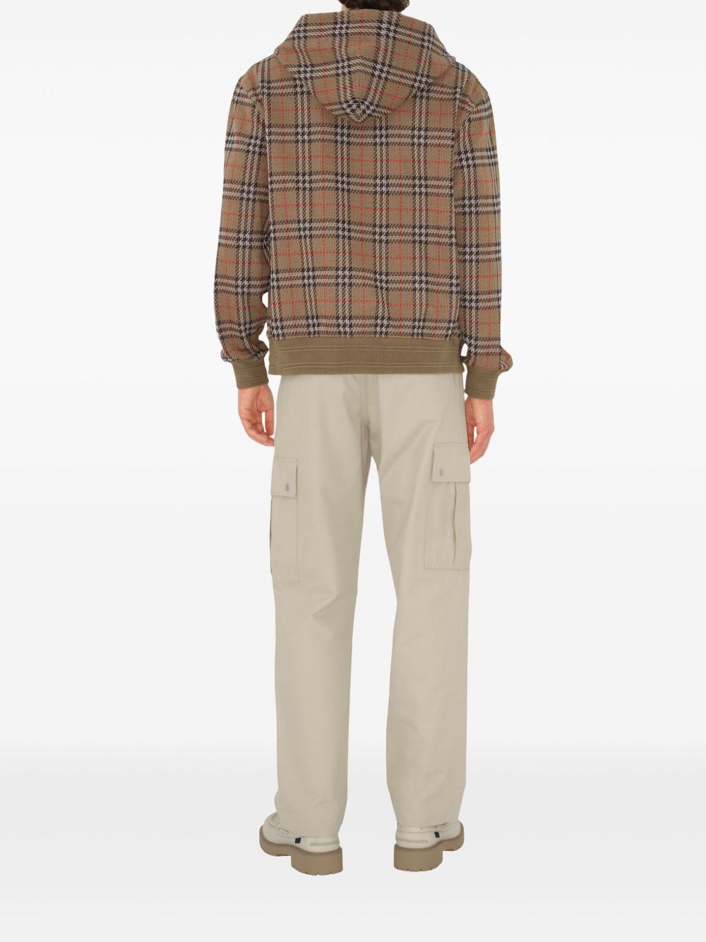 Burberry Check Cotton Hoodie - Beige