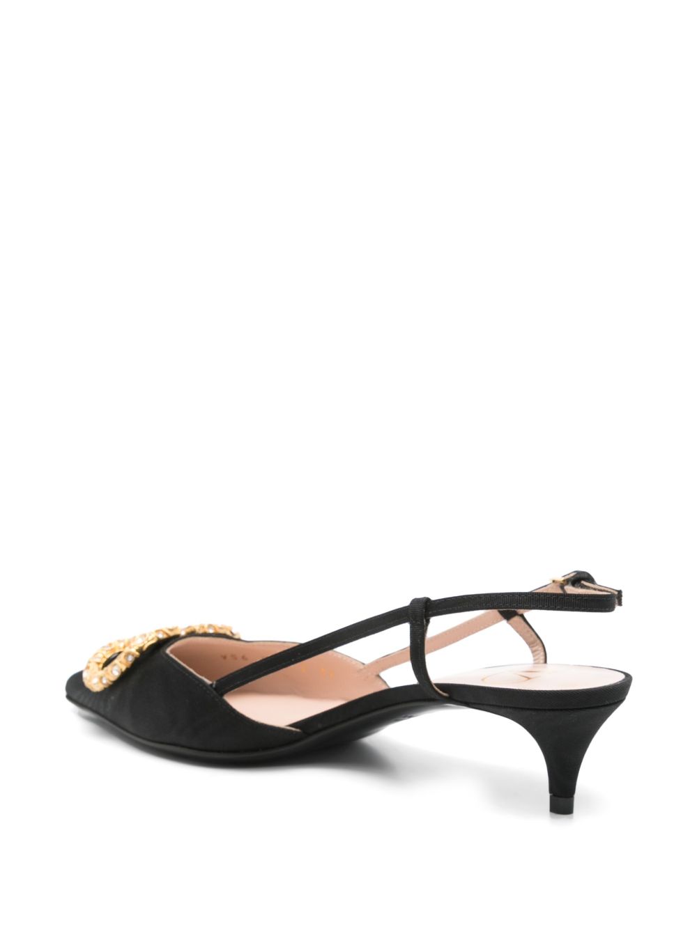 Valentino Garavani VLogo Leather Slingback Pumps - Black