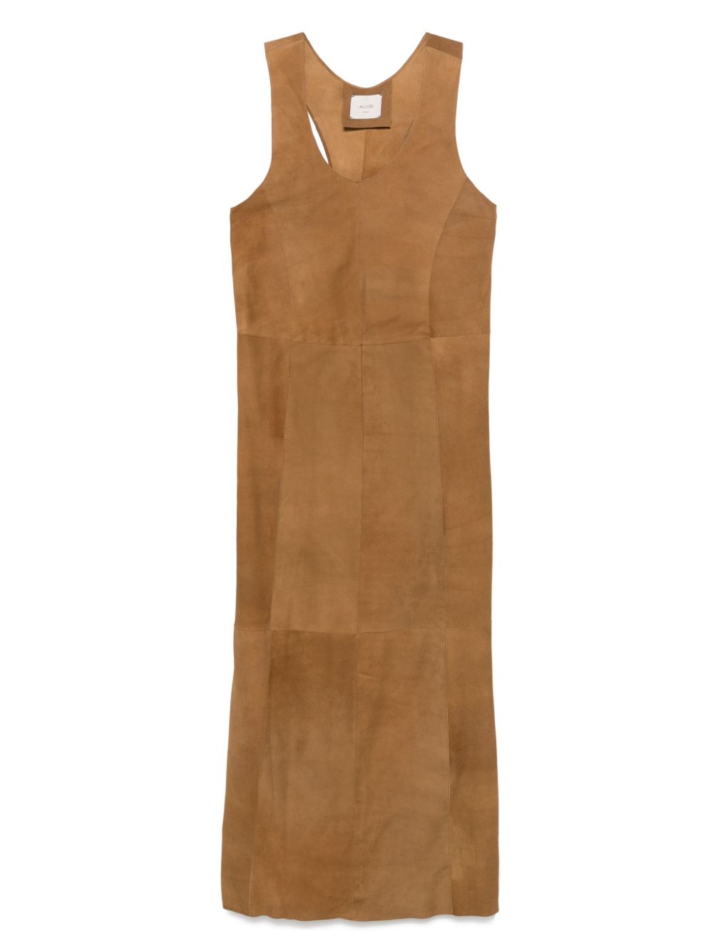 Alysi Suede Long Dress In Brown