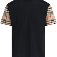 Burberry Check Motif Cotton T-shirt - Black