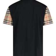 Burberry Check Motif Cotton T-shirt - Black
