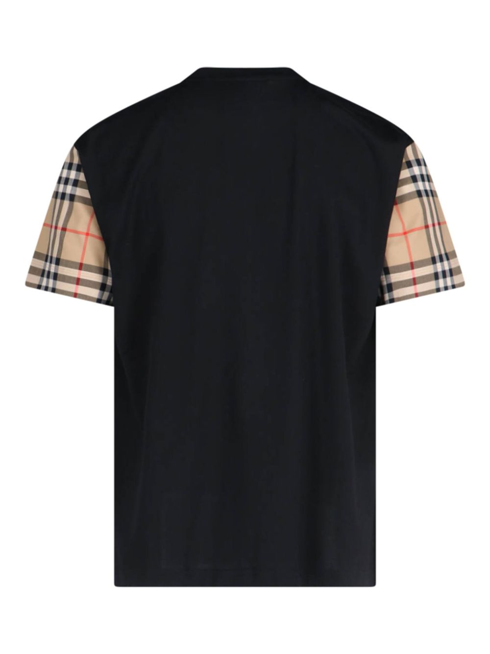 Burberry Check Motif Cotton T-shirt - Black