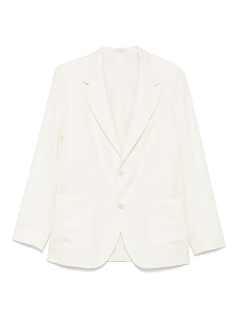 Boglioli Wool Single Breasted Jacket In White