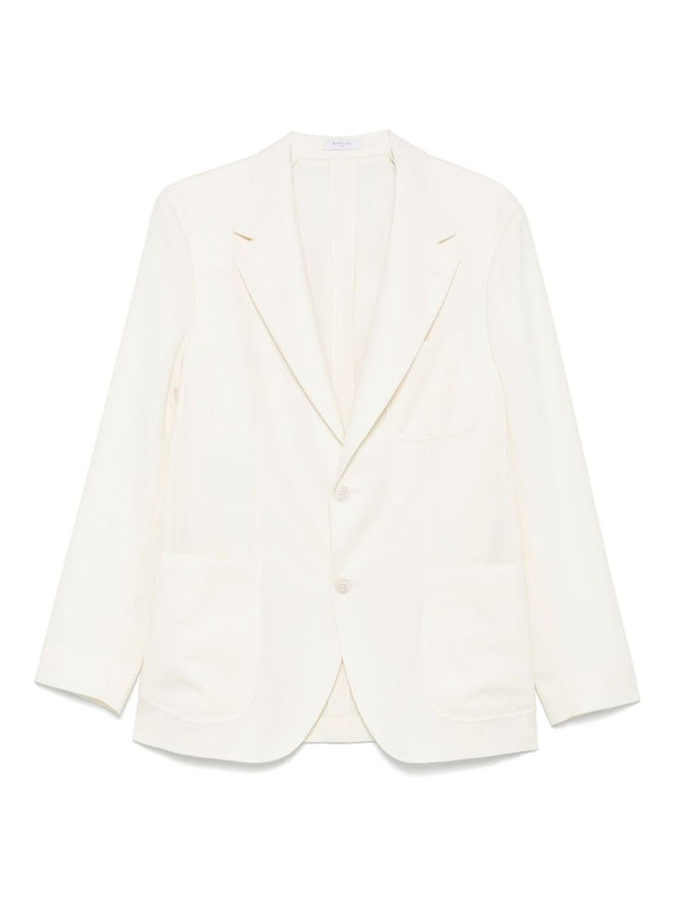 Boglioli Wool Single Breasted Jacket In White