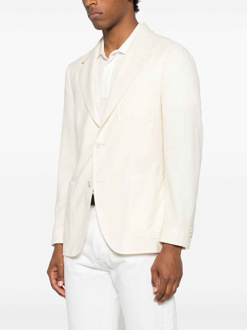 Boglioli Wool Single Breasted Jacket In White