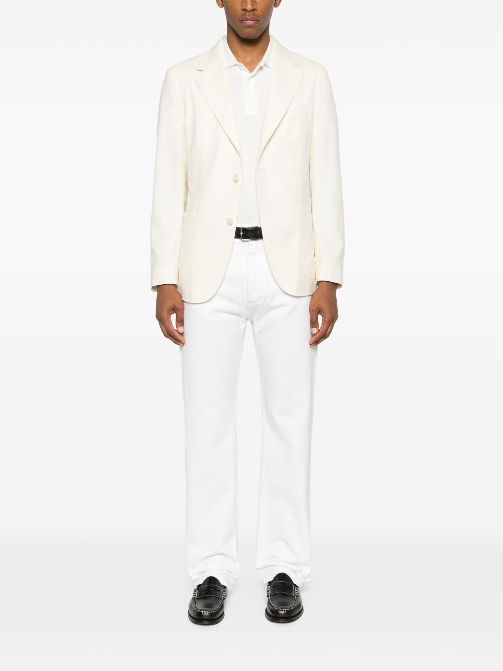 Boglioli Wool Single Breasted Jacket In White