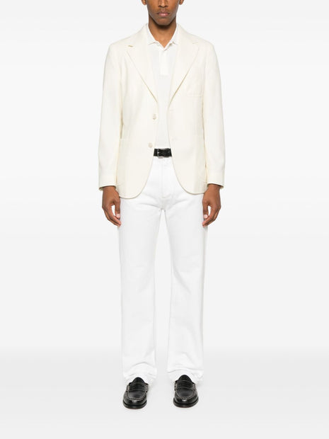 Boglioli Wool Single Breasted Jacket In White