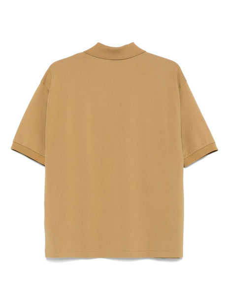 AURALEE Cotton Polo Shirt In Khaki