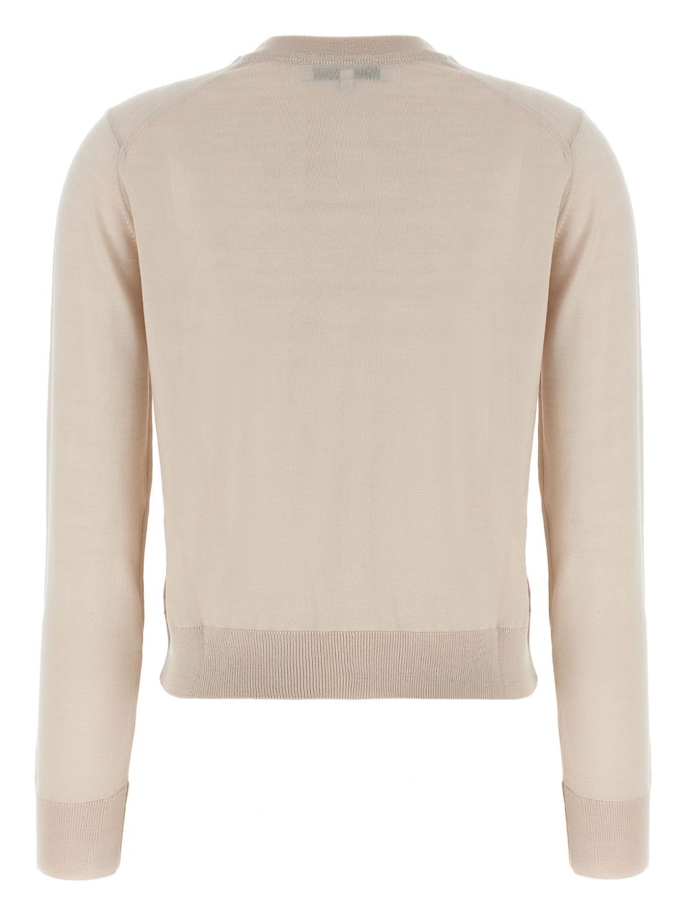 MAISON KITSUNE' Baby Fox Wool Cardigan In Ivory