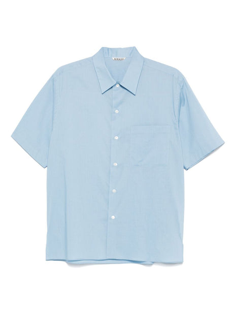 AURALEE Cotton Shirt In Clear Blue
