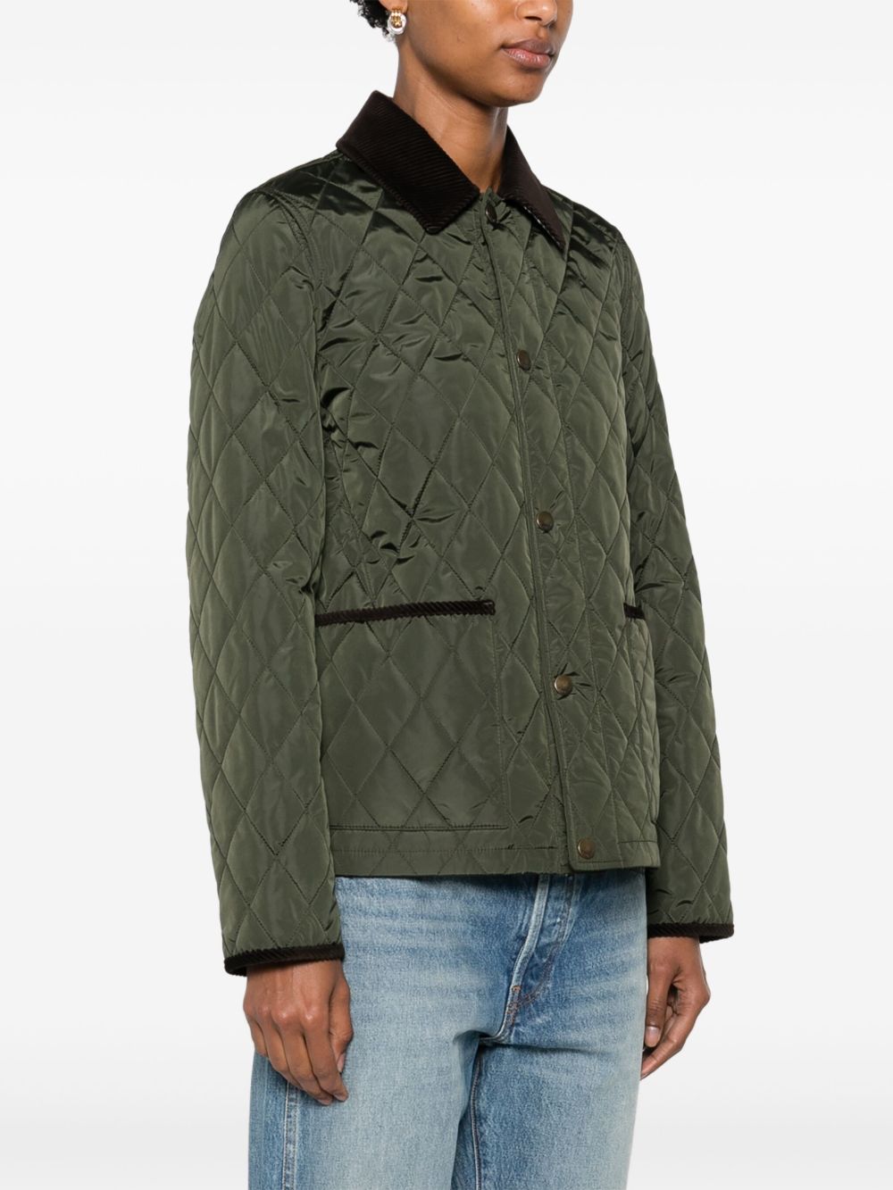 Burberry Quilted Jacket In Green