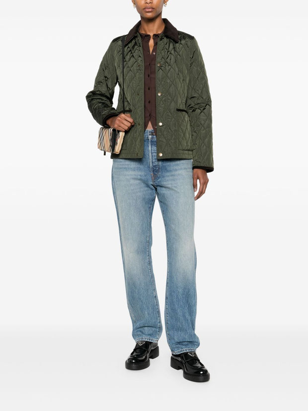 Burberry Quilted Jacket In Green