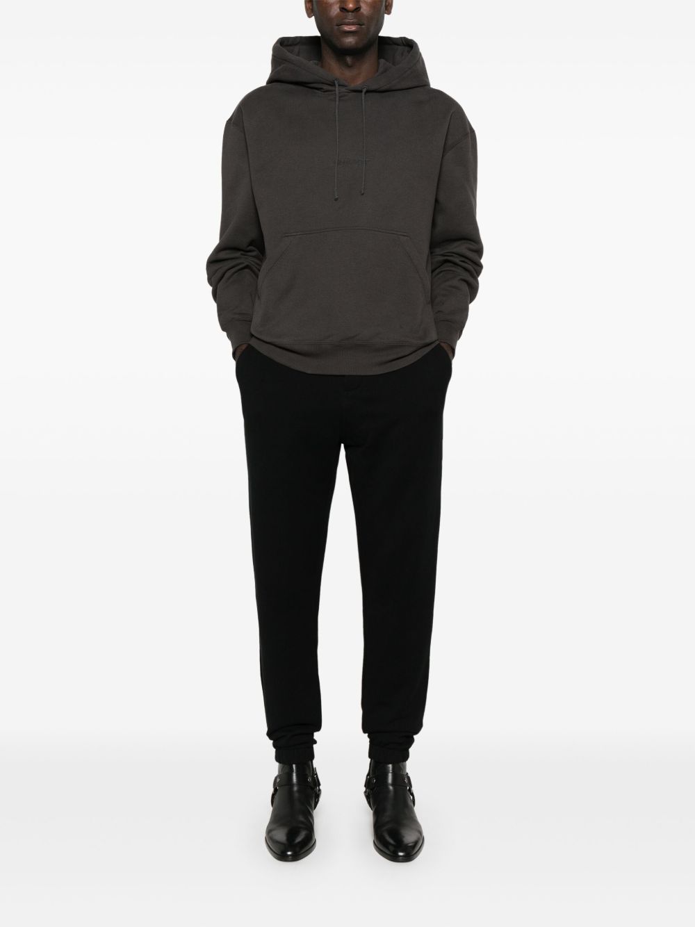 Saint Laurent Hooded Sweatshirt In Grey