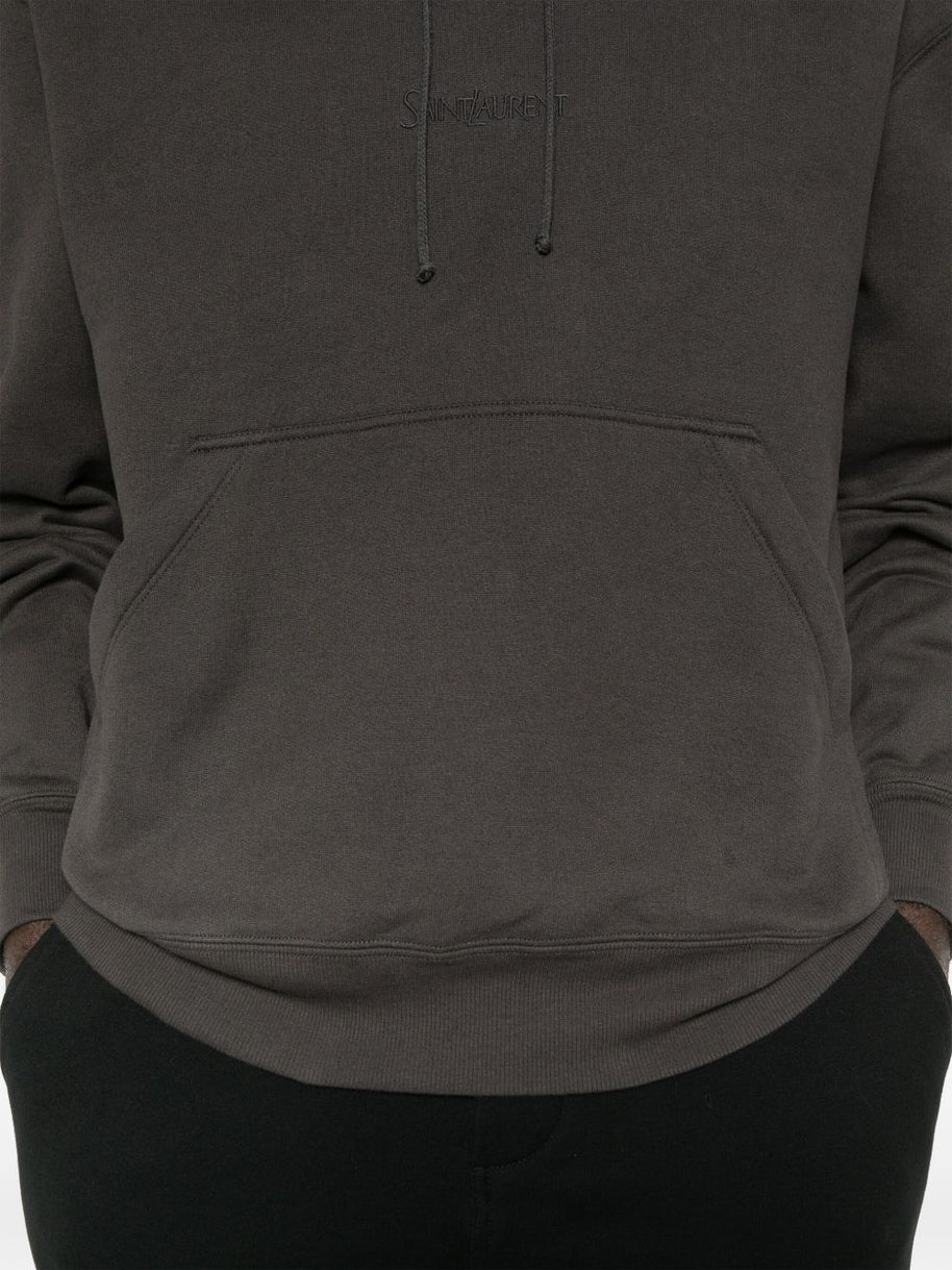 Saint Laurent Hooded Sweatshirt In Grey