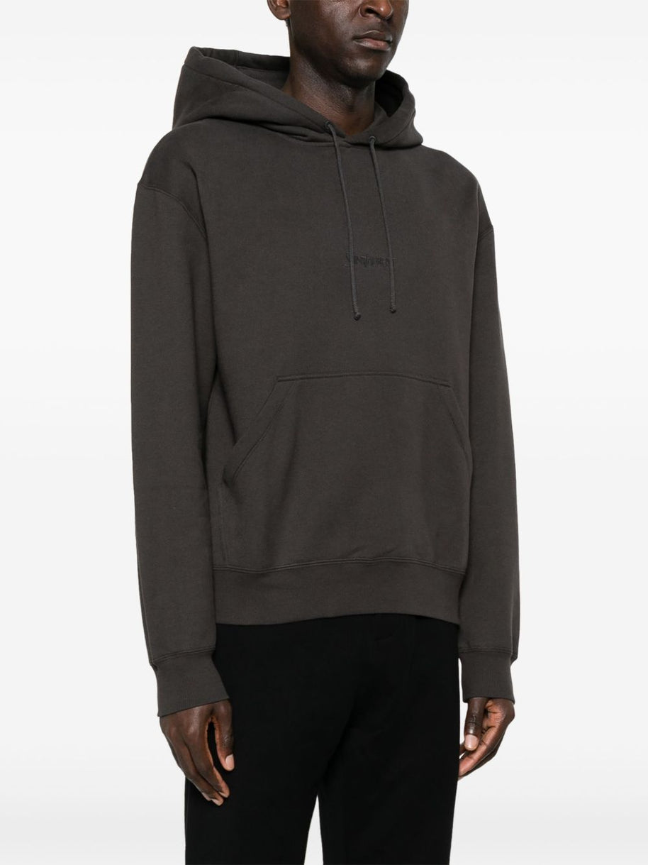 Saint Laurent Hooded Sweatshirt In Grey
