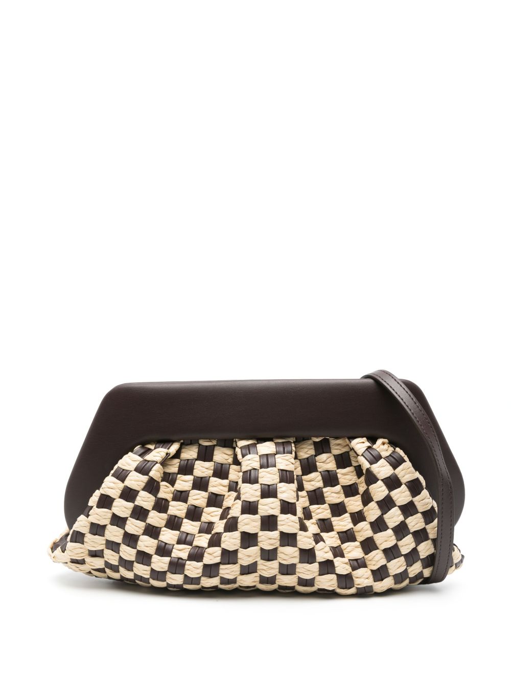 THEMOIRE' Emera Weaved Clutch Bag In Brown