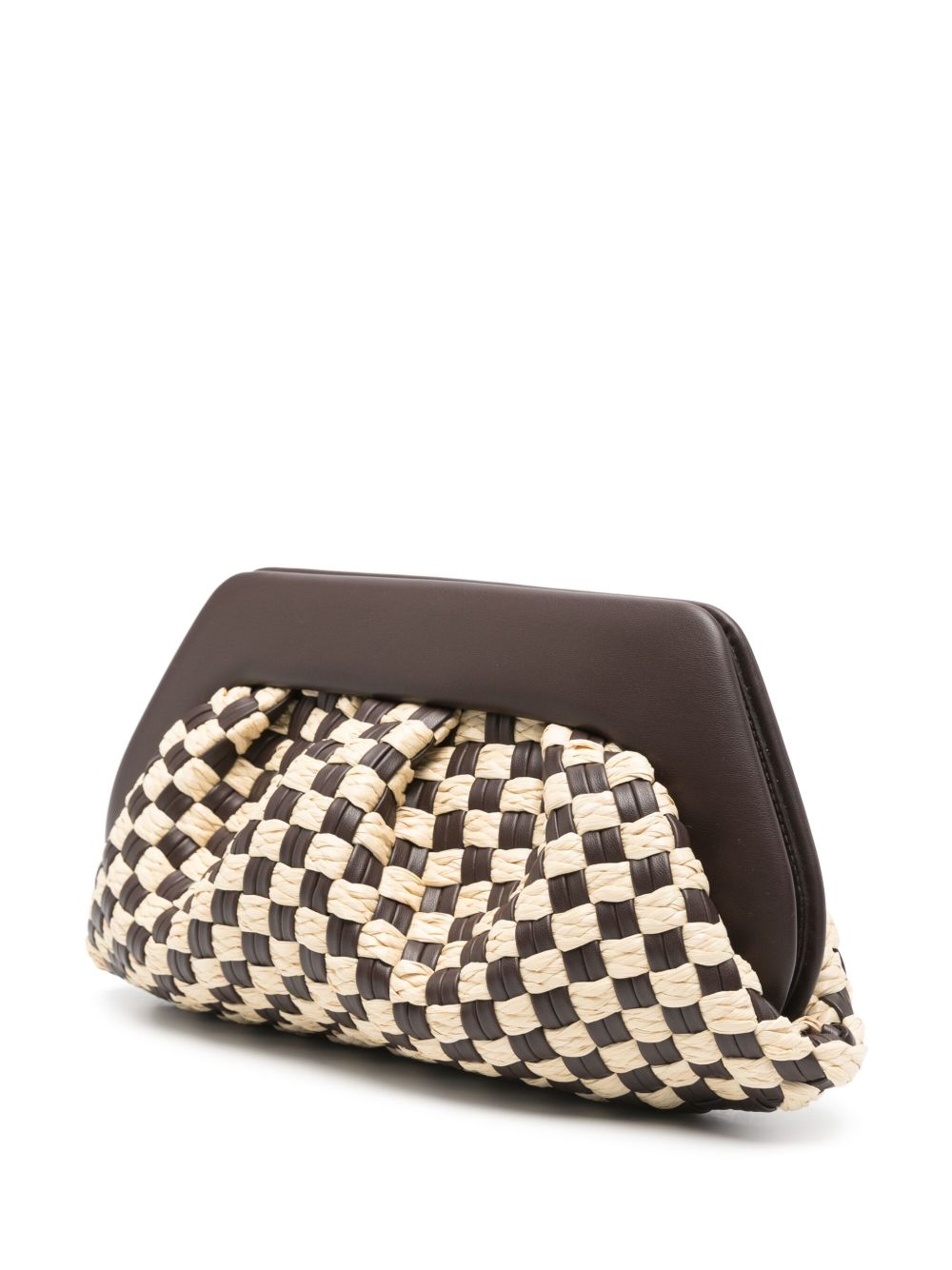 THEMOIRE' Emera Weaved Clutch Bag In Brown