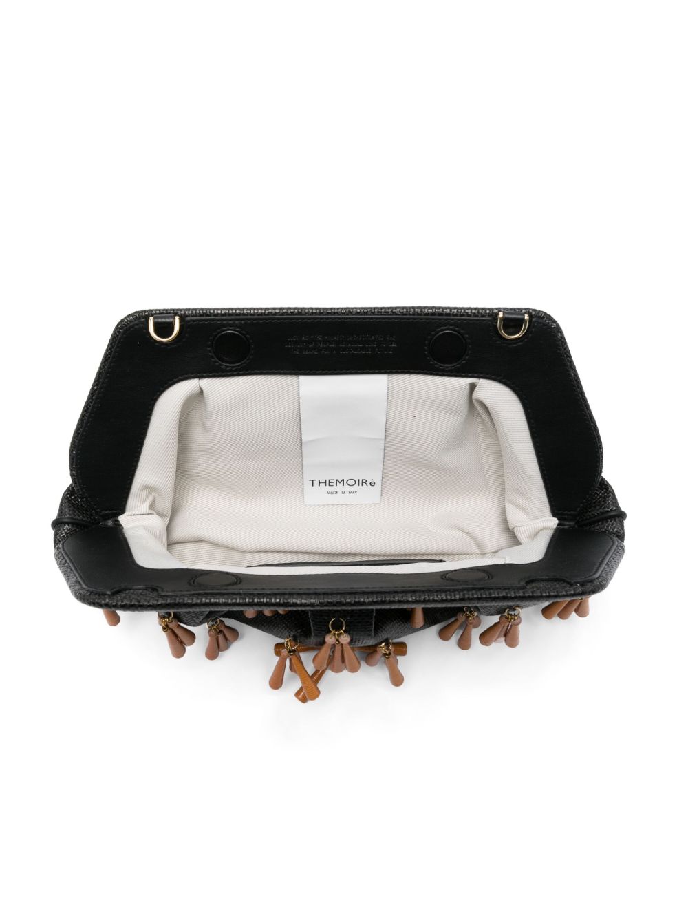 THEMOIRE' Emera Fringed Clutch Bag In Black