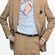 Saint Laurent Wool Single Breasted Jacket - Beige