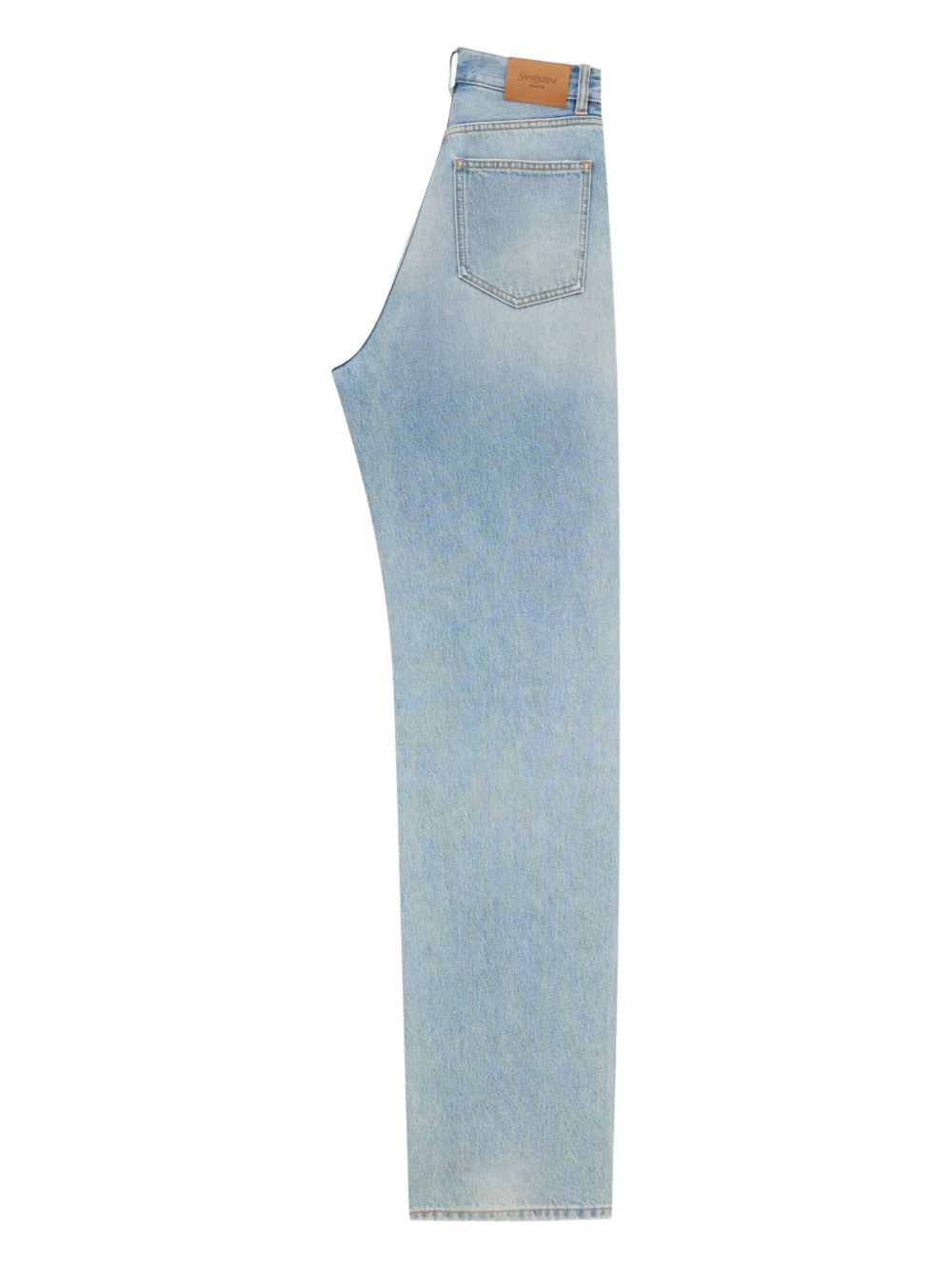 Saint Laurent V-waist Long Baggy Jeans In Clear Blue
