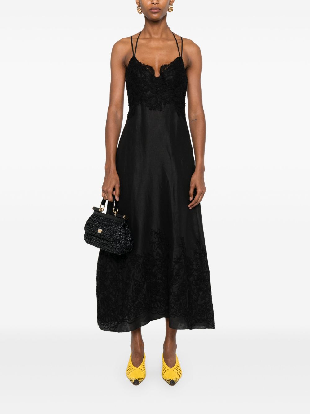 Ermanno Scervino Midi Dress In Black