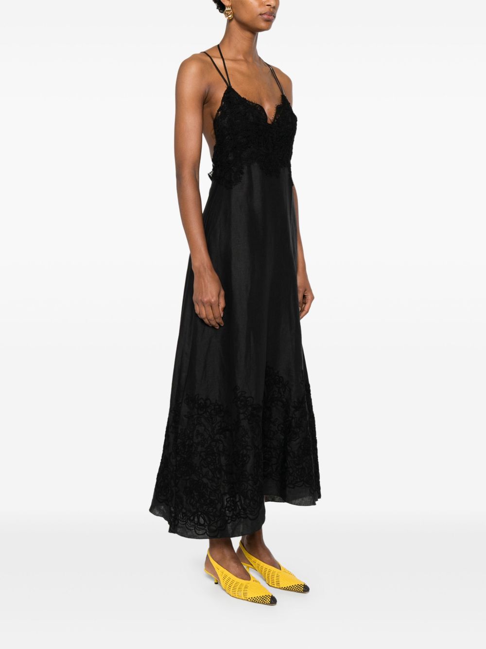 Ermanno Scervino Midi Dress In Black