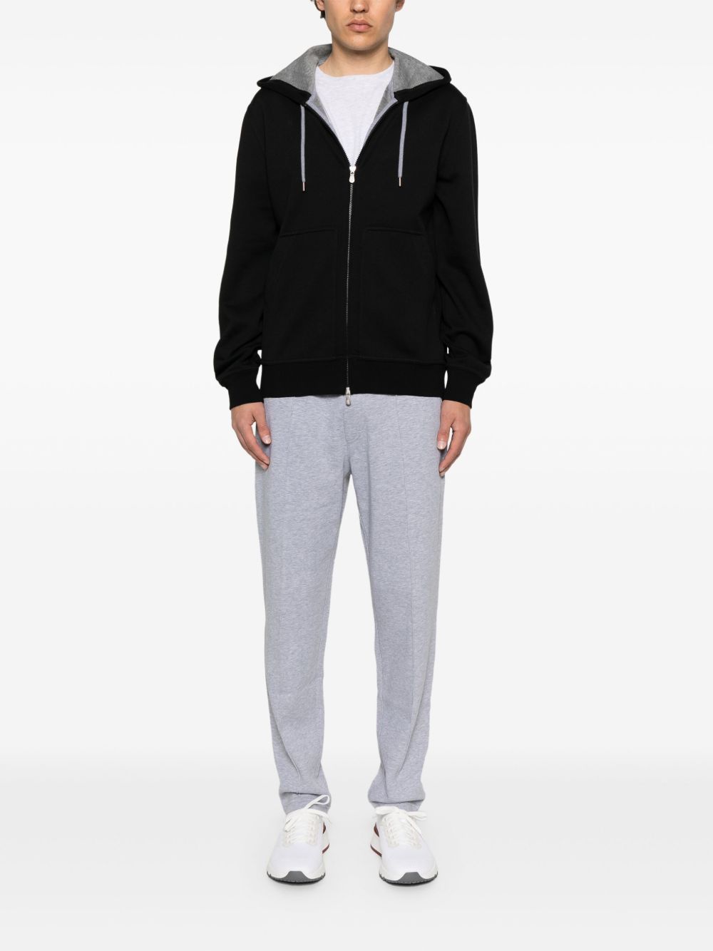 Brunello Cucinelli Cotton Zipped Hoodie - Black