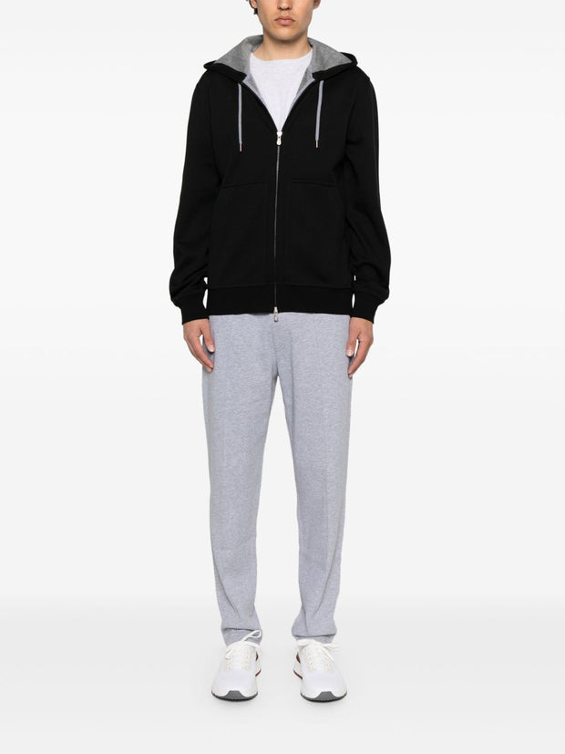 Brunello Cucinelli Cotton Zipped Hoodie - Black