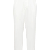 Brunello Cucinelli Tailored Fit Cotton Trousers - White