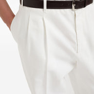 Brunello Cucinelli Tailored Fit Cotton Trousers - White