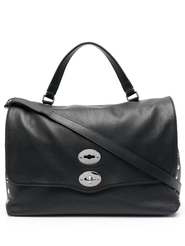 Zanellato Postina Daily Medium Leather Handbag - Black