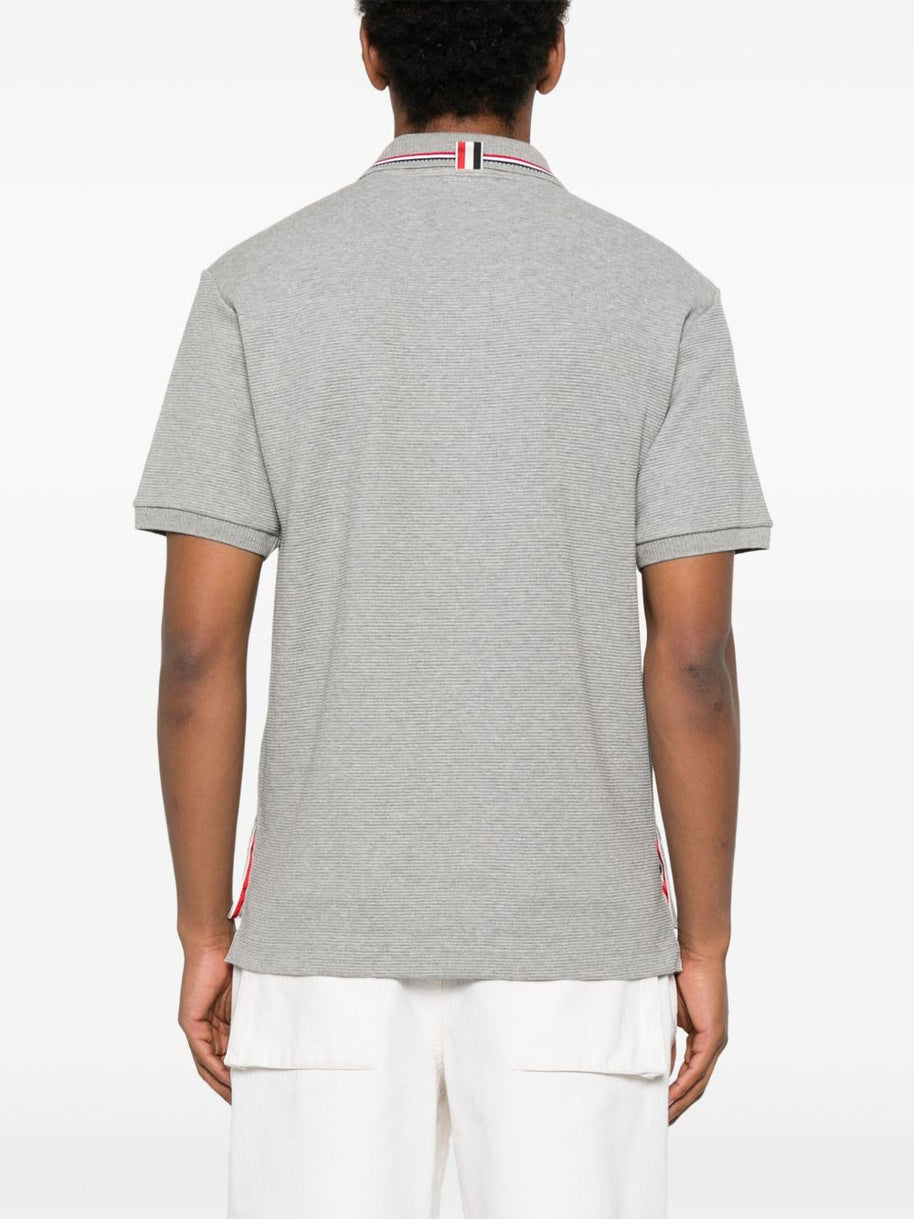 Thom Browne Rwb Cotton Polo Shirt - Light Grey