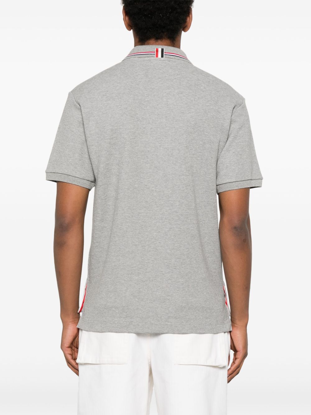 Thom Browne Rwb Cotton Polo Shirt - Light Grey