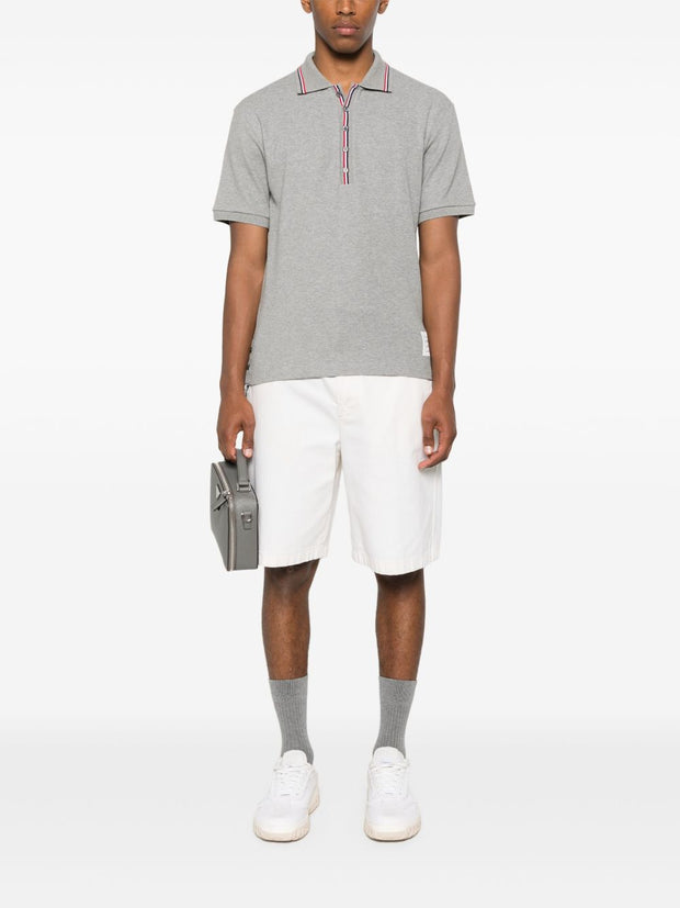Thom Browne Rwb Cotton Polo Shirt - Light Grey