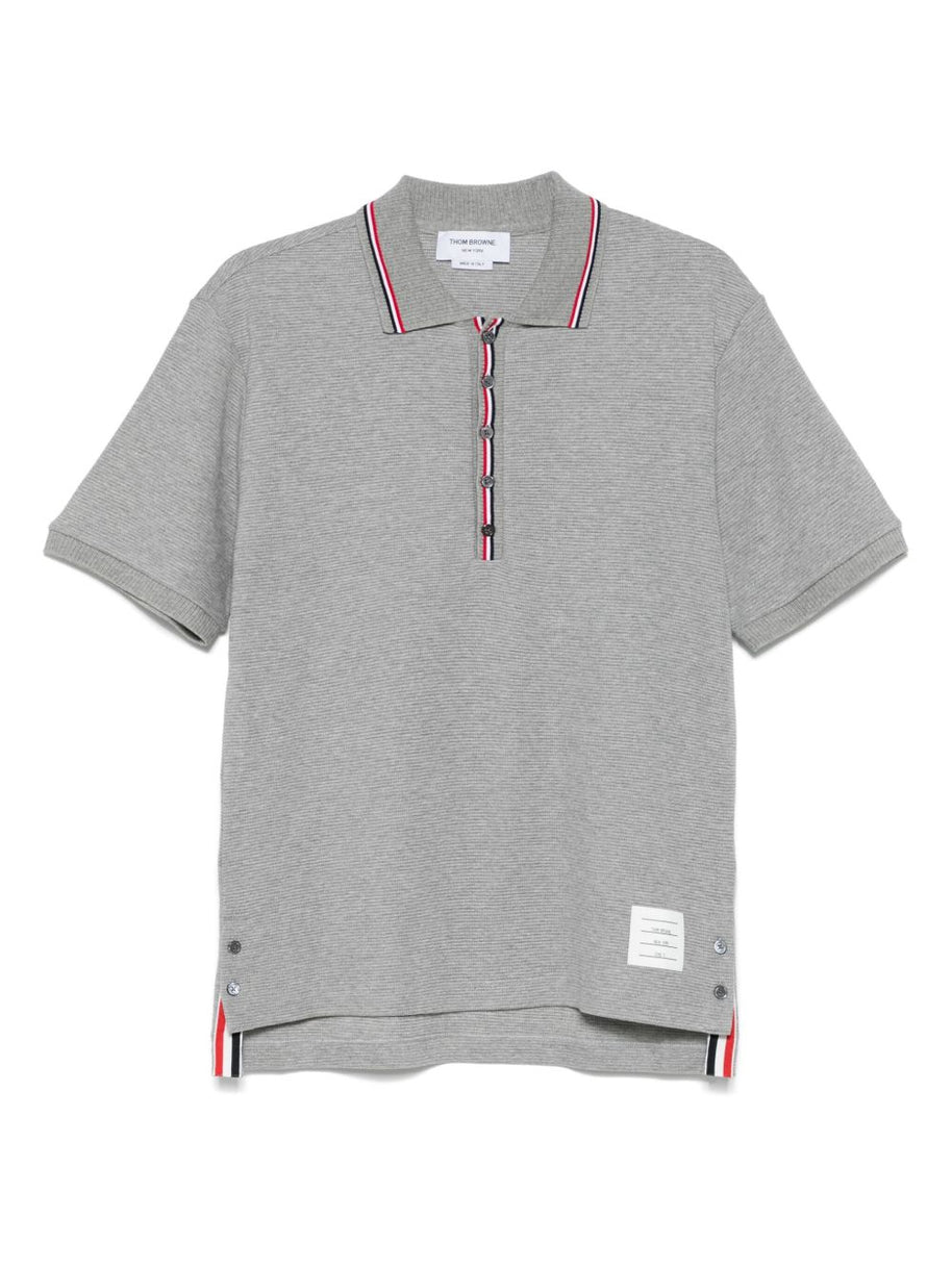 Thom Browne Rwb Cotton Polo Shirt - Light Grey