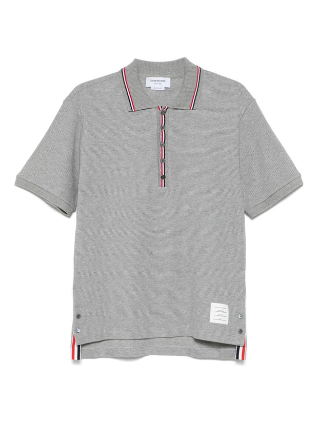 Thom Browne Rwb Cotton Polo Shirt - Light Grey