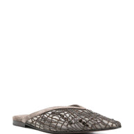 Brunello Cucinelli Abstract Embroidered Suede Slingback Ballet Flats