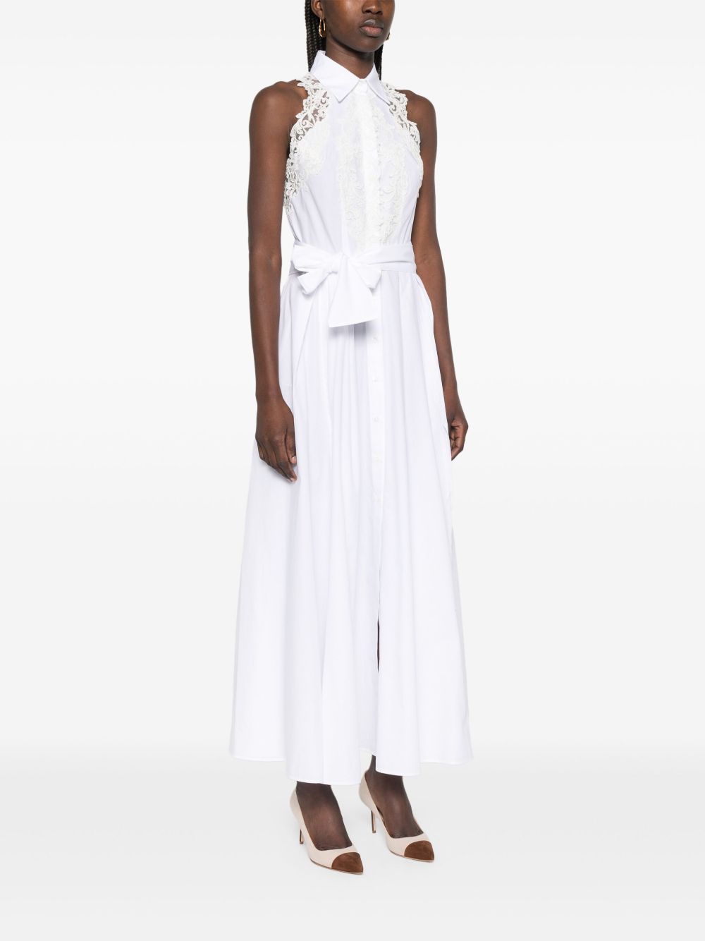 Ermanno Scervino Chemisier Lace Long Dress In White