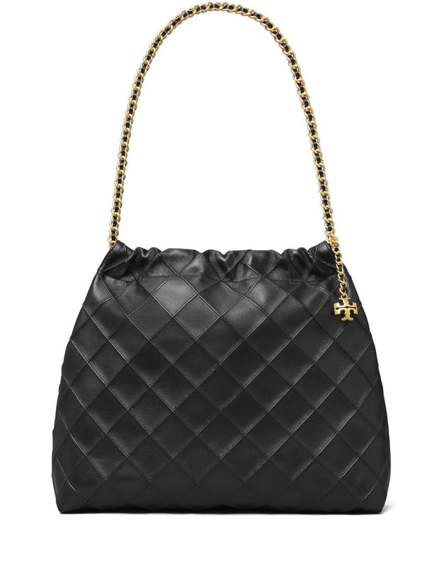 Tory Burch Fleming Leather Hobo Bag - Black