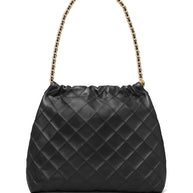 Tory Burch Fleming Leather Hobo Bag - Black