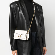 Coach Tabby Chain Leather Clutch - White