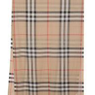 Burberry Giant Check Wool And Silk Scarf - Beige