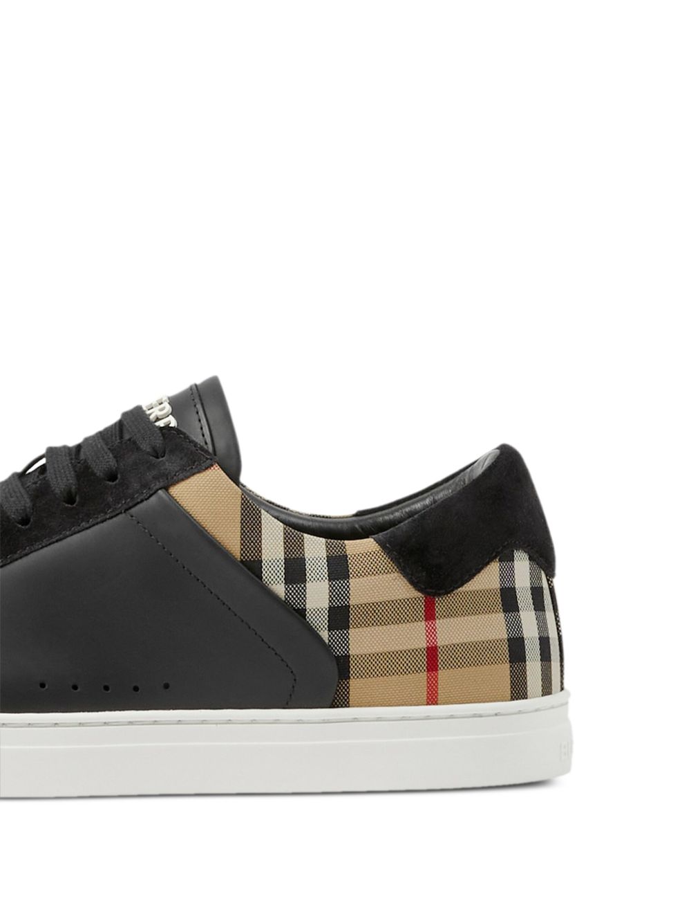 Burberry Leather, Suede And Check Sneakers