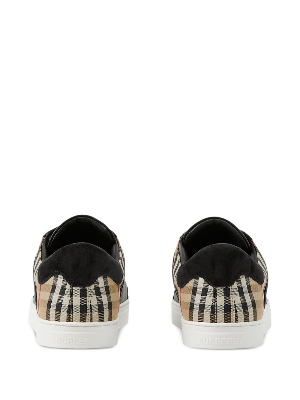 Burberry Leather, Suede And Check Sneakers