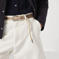 Brunello Cucinelli Leather Bicolor Belt - Beige